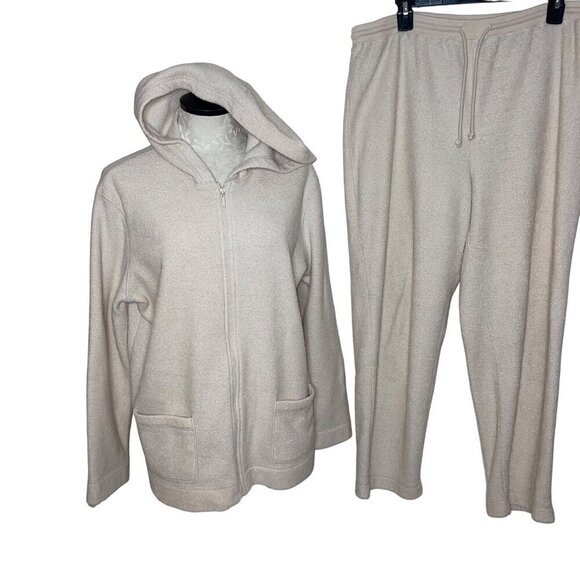 Saks Fifth Avenue Vintage Womens Track Suit Size Large Cream Soft Terry Cloth - Picture 7 of 10